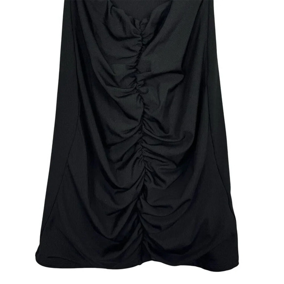 Naked Wardrobe Whimsigoth Off The Shoulder Mini Dress Large Black Ruched Cut Out - Picture 6 of 8